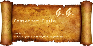 Gestetner Gyula névjegykártya